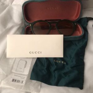 Gucci Green Frame/ Brown Lenses GG0124S